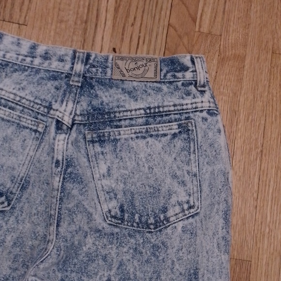 Bonjour International Acid Wash Denims Jeans High Waisted 80s Vintage Cute Bows - Picture 10 of 16